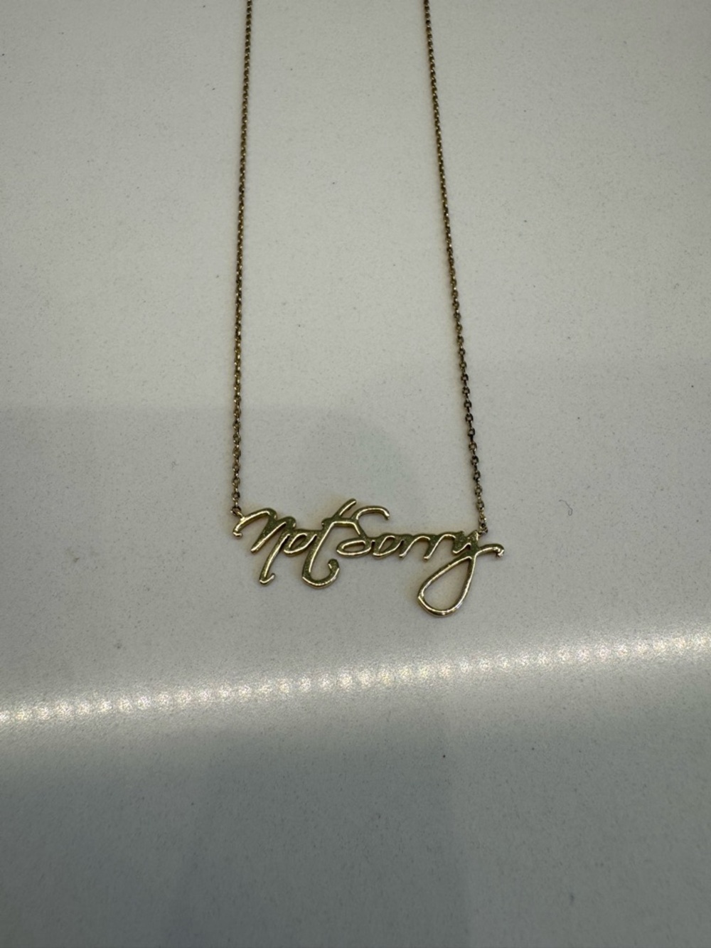 Gold Script Not Sorry Necklace - Picture 2 of 2